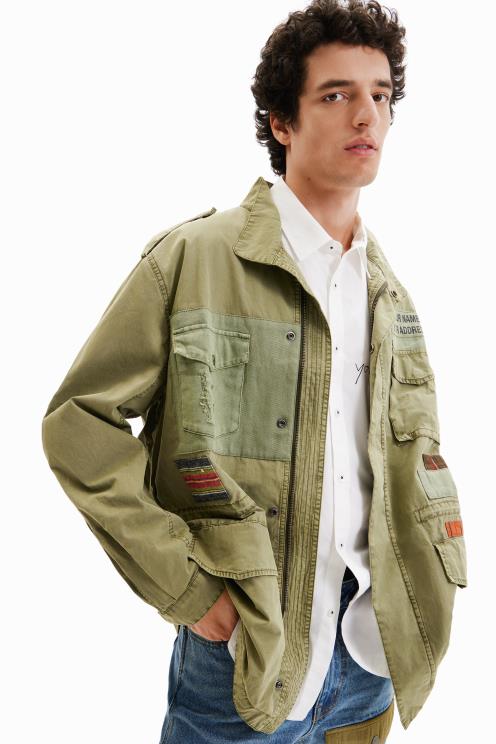 oblačila NFXLT1540 moški Desigual patchwork parka