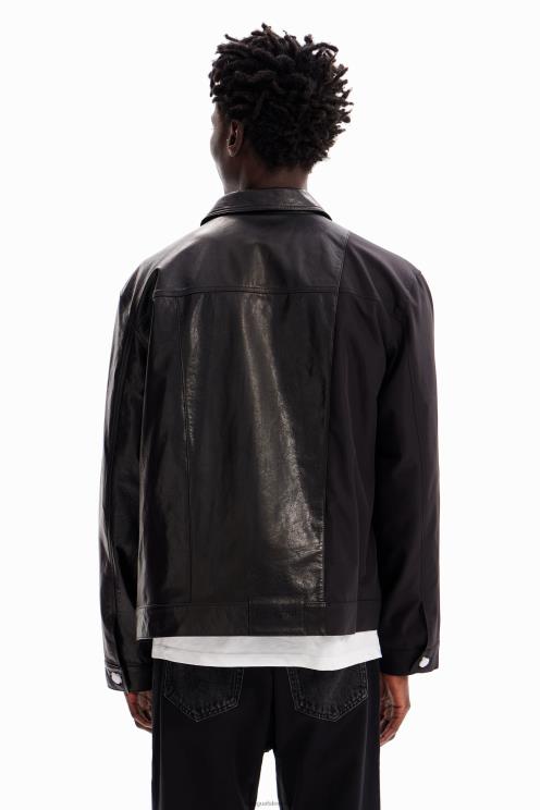 oblačila NFXLT1587 moški Desigual usnjena tovornjaška jakna