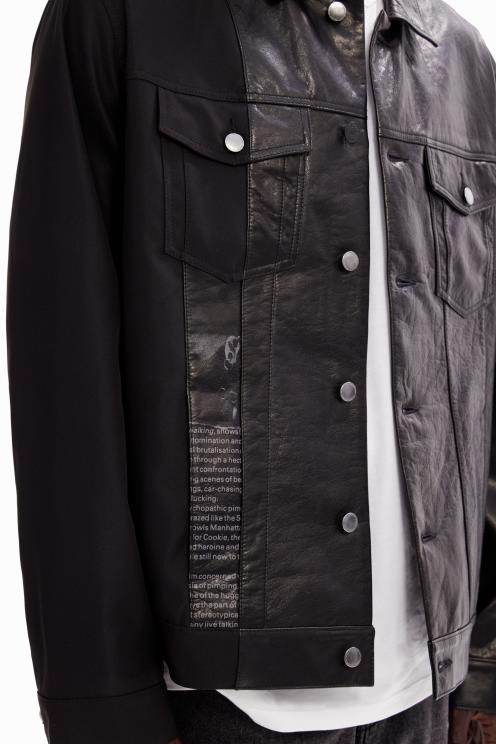 oblačila NFXLT1587 moški Desigual usnjena tovornjaška jakna