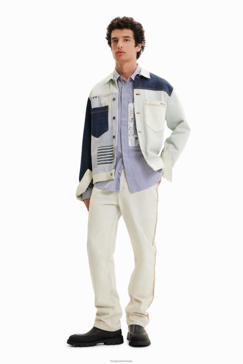 oblačila NFXLT1623 moški Desigual patchwork denim majica