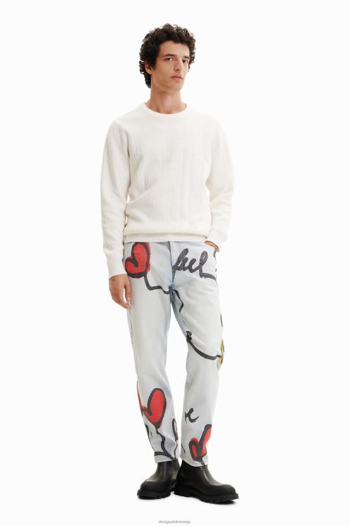 oblačila NFXLT1522 moški Desigual kavbojke v obliki srca