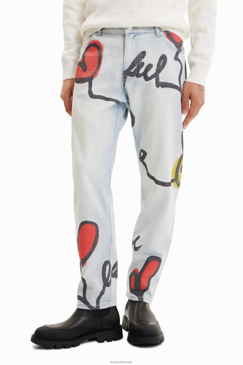 oblačila NFXLT1522 moški Desigual kavbojke v obliki srca