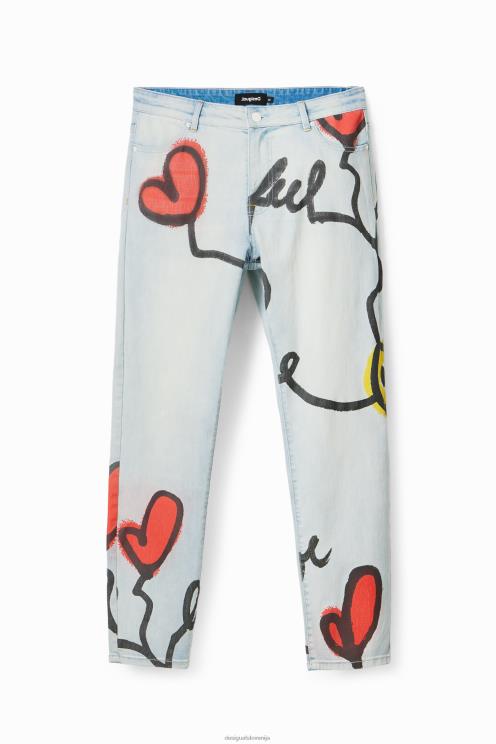 oblačila NFXLT1522 moški Desigual kavbojke v obliki srca