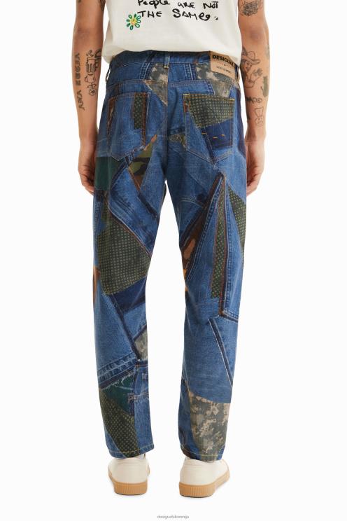 oblačila NFXLT1531 moški Desigual sproščene patchwork jeans hlače