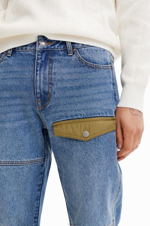 oblačila NFXLT1535 moški Desigual ravne patchwork kavbojke