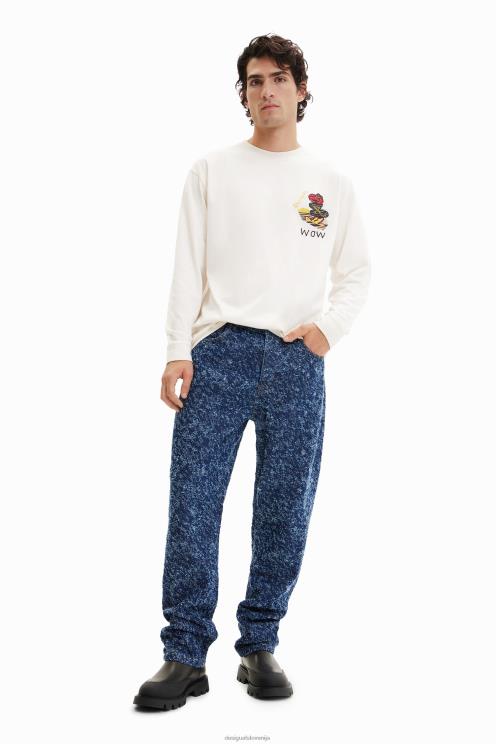 oblačila NFXLT1626 moški Desigual ravne teksturirane kavbojke