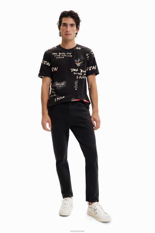 oblačila NFXLT1521 moški Desigual majica s kratkimi rokavi z besedilom