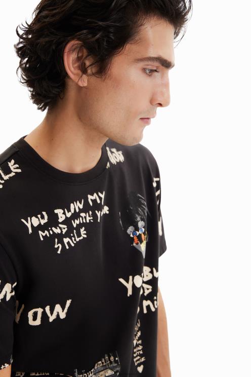 oblačila NFXLT1521 moški Desigual majica s kratkimi rokavi z besedilom