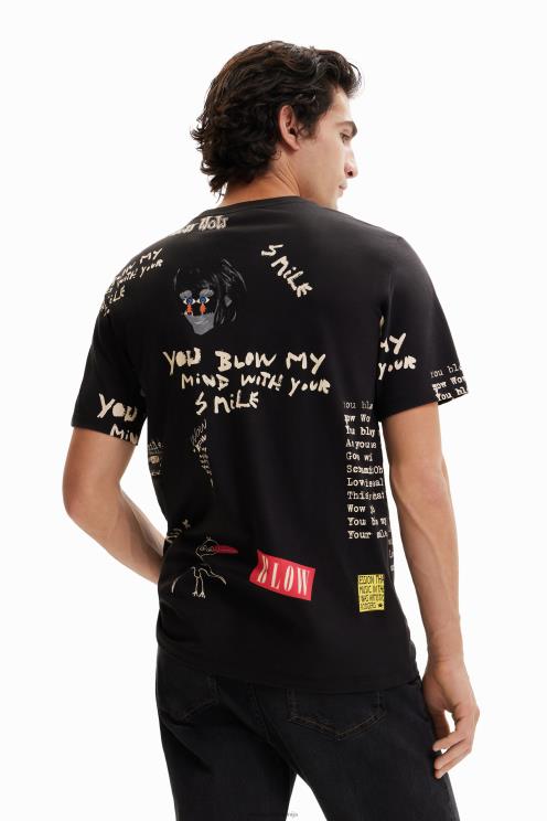 oblačila NFXLT1521 moški Desigual majica s kratkimi rokavi z besedilom