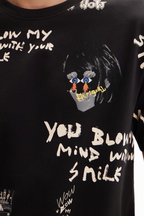 oblačila NFXLT1521 moški Desigual majica s kratkimi rokavi z besedilom