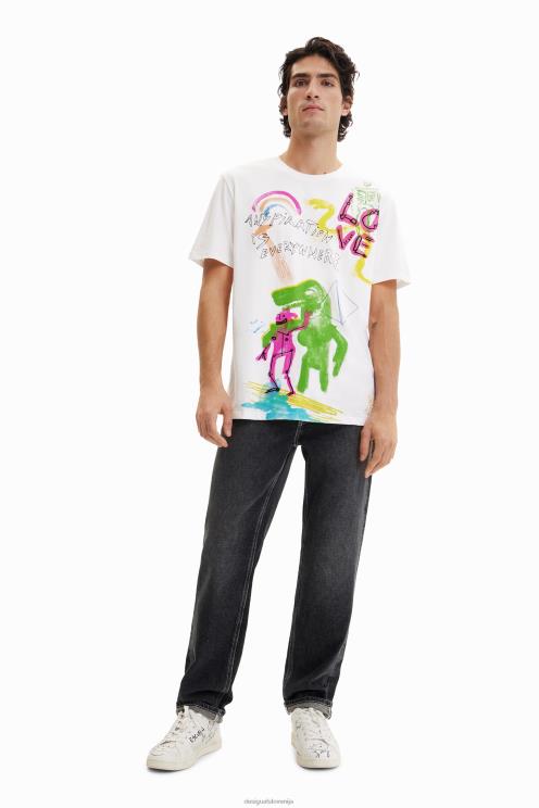 oblačila NFXLT1523 moški Desigual majica z umetniškimi ilustracijami