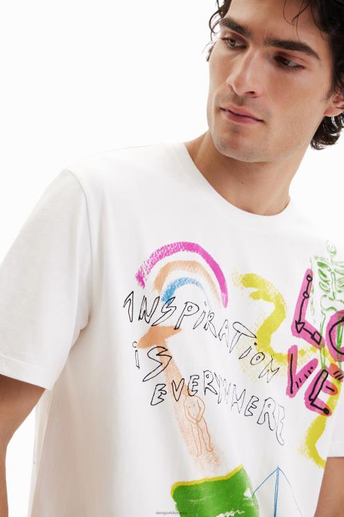 oblačila NFXLT1523 moški Desigual majica z umetniškimi ilustracijami
