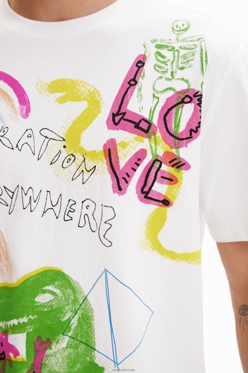 oblačila NFXLT1523 moški Desigual majica z umetniškimi ilustracijami