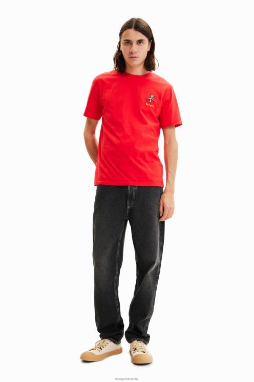 oblačila NFXLT1527 moški Desigual majica s kratkimi rokavi s pticami