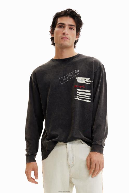 oblačila NFXLT1542 moški Desigual oversize majica z dolgimi rokavi