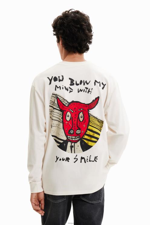 oblačila NFXLT1545 moški Desigual ilustracijska majica z dolgimi rokavi