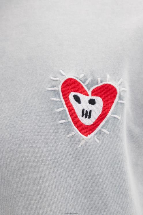 oblačila NFXLT1567 moški Desigual majica z vezenimi srčki