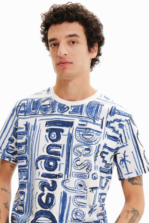 oblačila NFXLT1592 moški Desigual majica z umetniškim logotipom