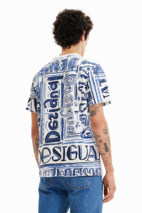 oblačila NFXLT1592 moški Desigual majica z umetniškim logotipom