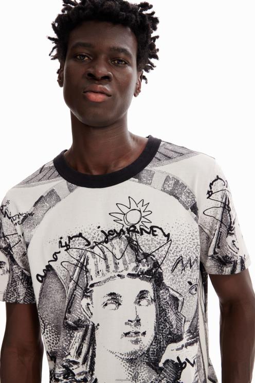 oblačila NFXLT1598 moški Desigual kontrastna majica s sfingo