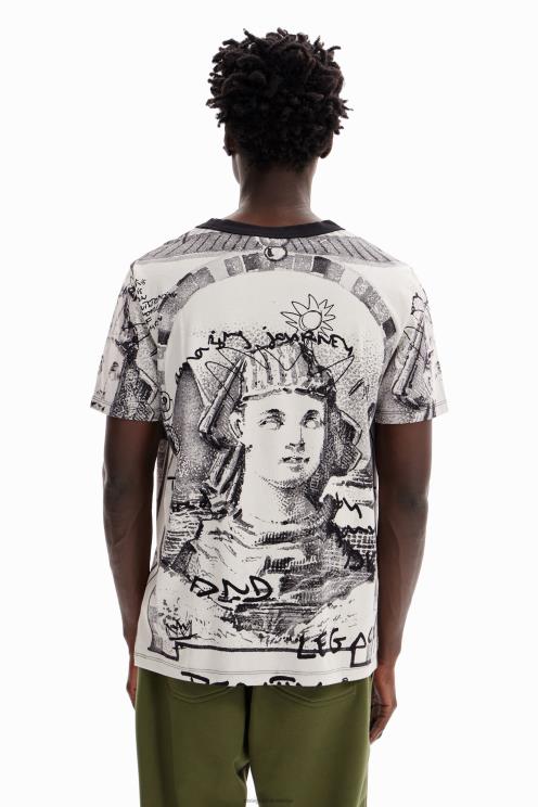 oblačila NFXLT1598 moški Desigual kontrastna majica s sfingo