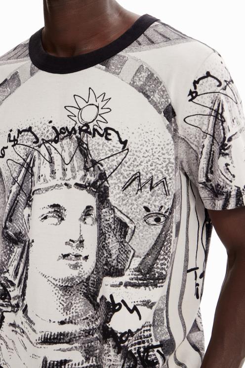 oblačila NFXLT1598 moški Desigual kontrastna majica s sfingo