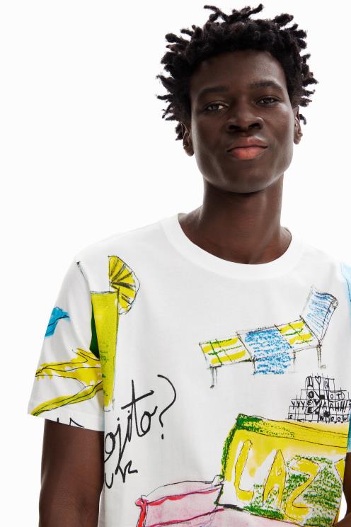 oblačila NFXLT1604 moški Desigual angelska majica s kratkimi rokavi