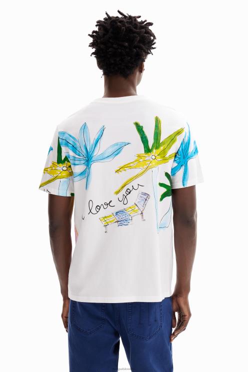 oblačila NFXLT1604 moški Desigual angelska majica s kratkimi rokavi