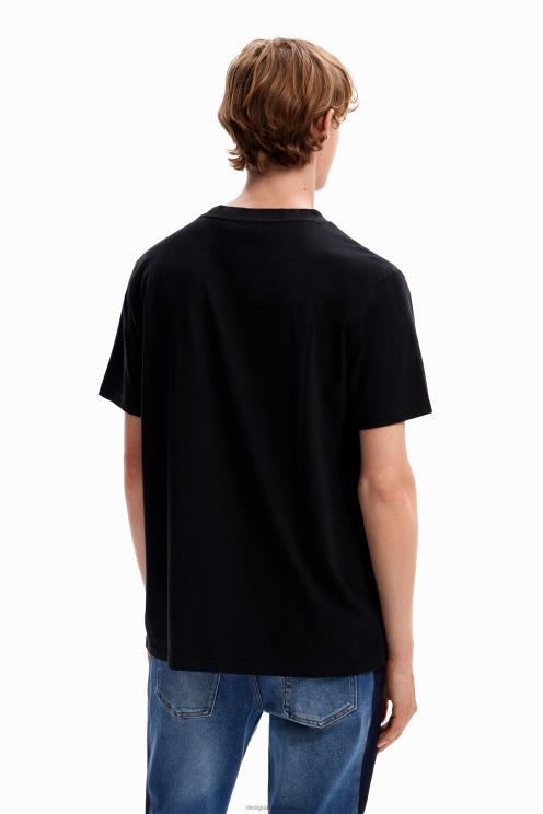 oblačila NFXLT1618 moški Desigual kolažna majica s našitki