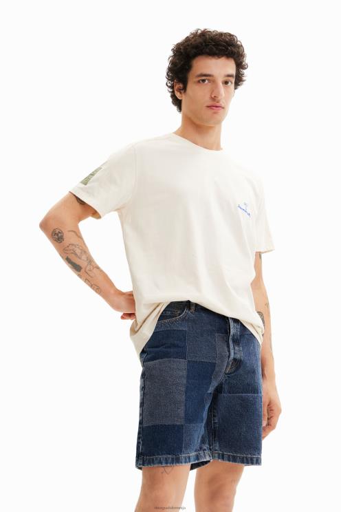 oblačila NFXLT1646 moški Desigual vezena navadna majica s kratkimi rokavi