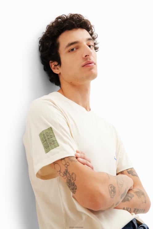 oblačila NFXLT1646 moški Desigual vezena navadna majica s kratkimi rokavi