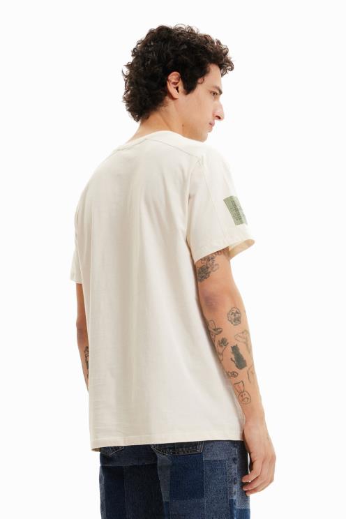 oblačila NFXLT1646 moški Desigual vezena navadna majica s kratkimi rokavi