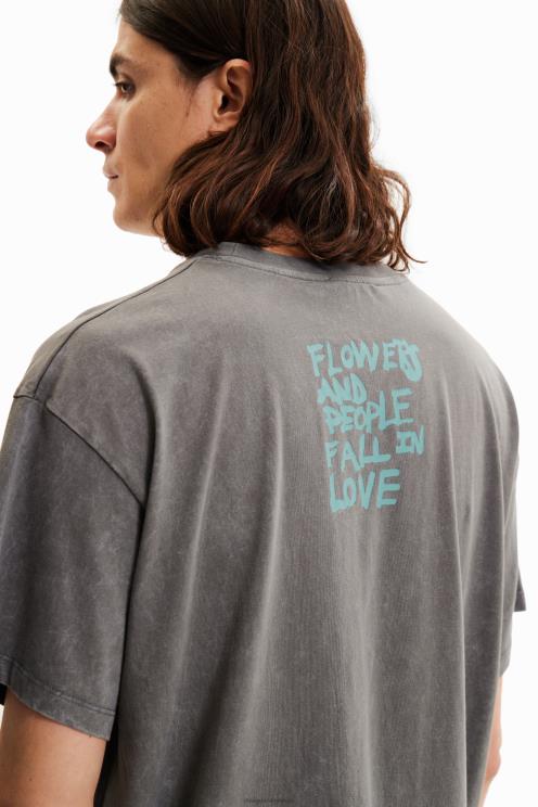 oblačila NFXLT1656 moški Desigual prevelika majica s cvetlicami