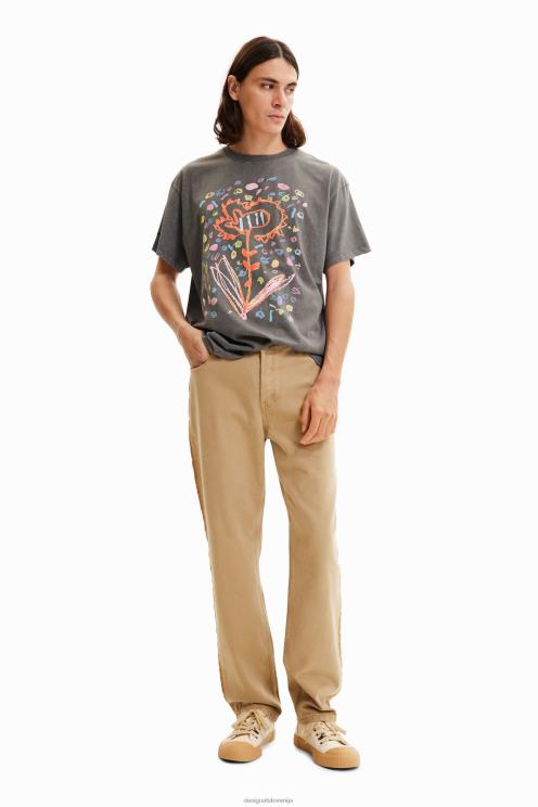 oblačila NFXLT1656 moški Desigual prevelika majica s cvetlicami