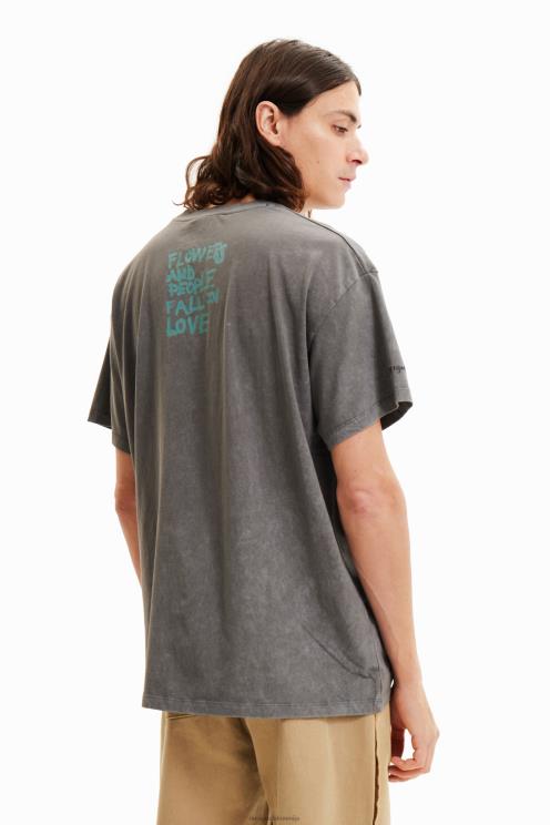 oblačila NFXLT1656 moški Desigual prevelika majica s cvetlicami