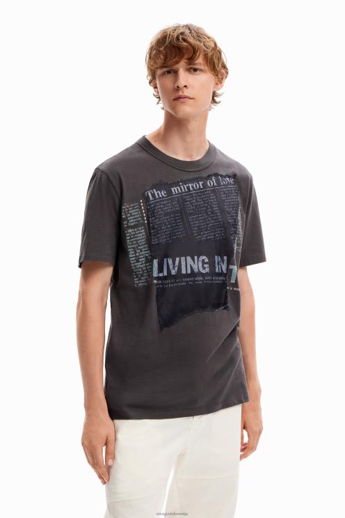 oblačila NFXLT1664 moški Desigual majica s časopisnim našitkom