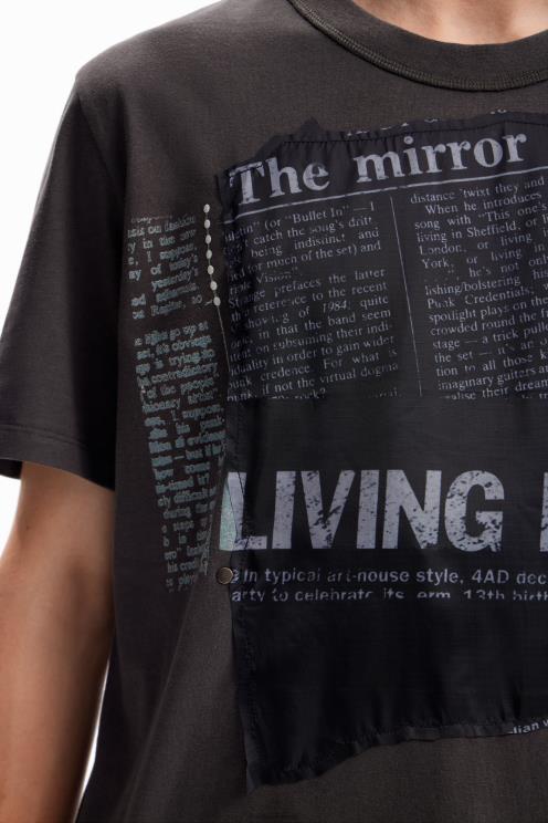 oblačila NFXLT1664 moški Desigual majica s časopisnim našitkom