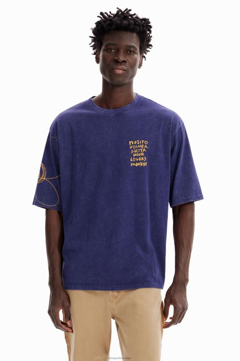 oblačila NFXLT1668 moški Desigual sproščena majica s kislim pranjem