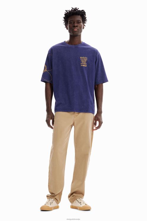 oblačila NFXLT1668 moški Desigual sproščena majica s kislim pranjem