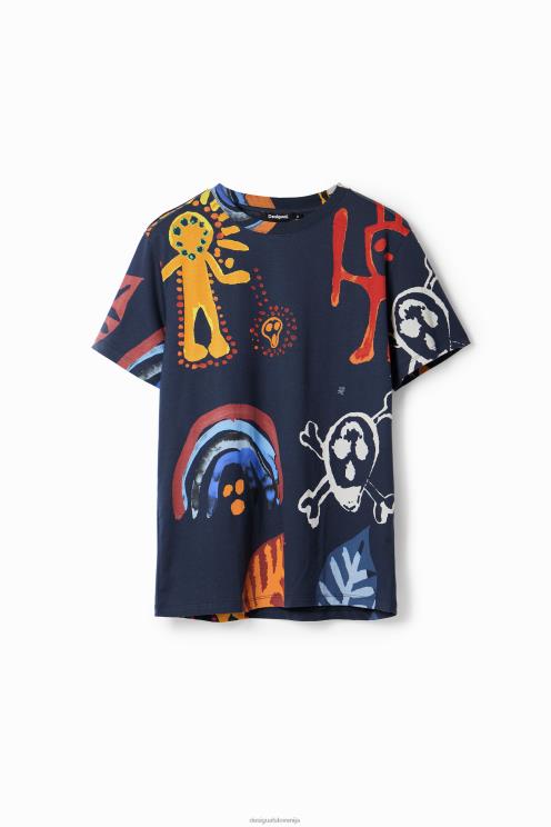 oblačila NFXLT1682 moški Desigual majica z umetniškimi ilustracijami