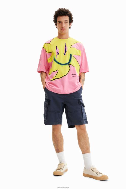 oblačila NFXLT1684 moški Desigual umetniška sončna majica s kratkimi rokavi
