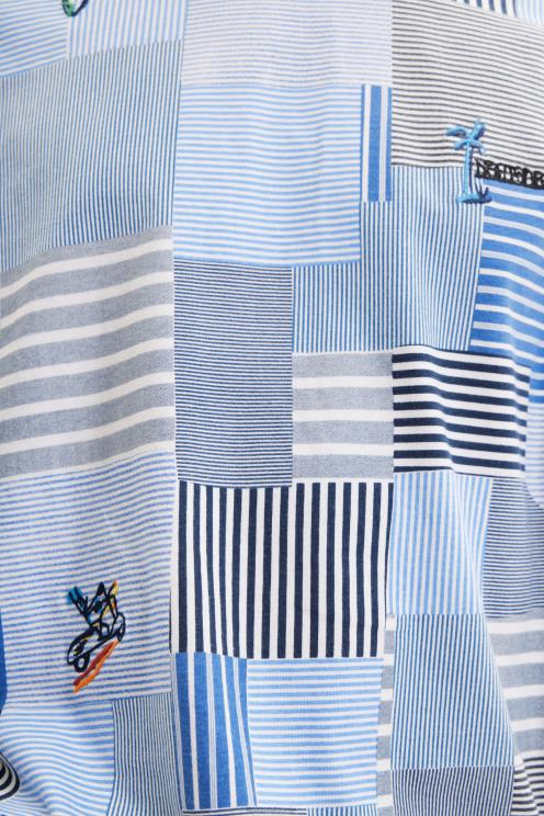 oblačila NFXLT1689 moški Desigual patchwork vezena majica s kratkimi rokavi