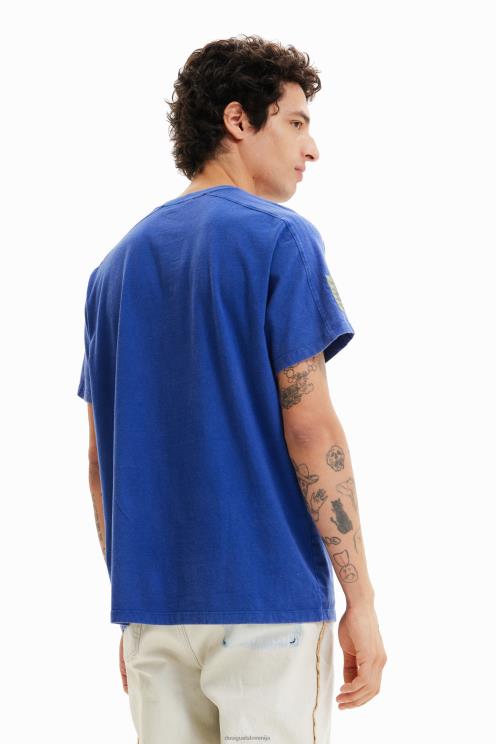 oblačila NFXLT1690 moški Desigual vezena navadna majica s kratkimi rokavi