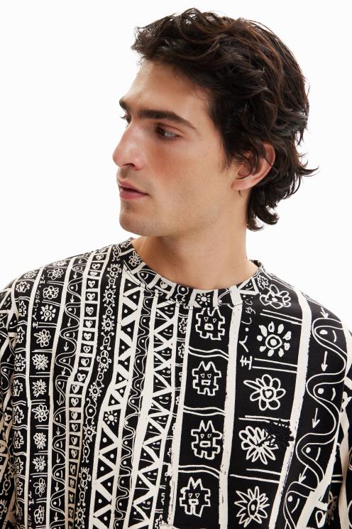 oblačila NFXLT1691 moški Desigual arty robna majica s kratkimi rokavi