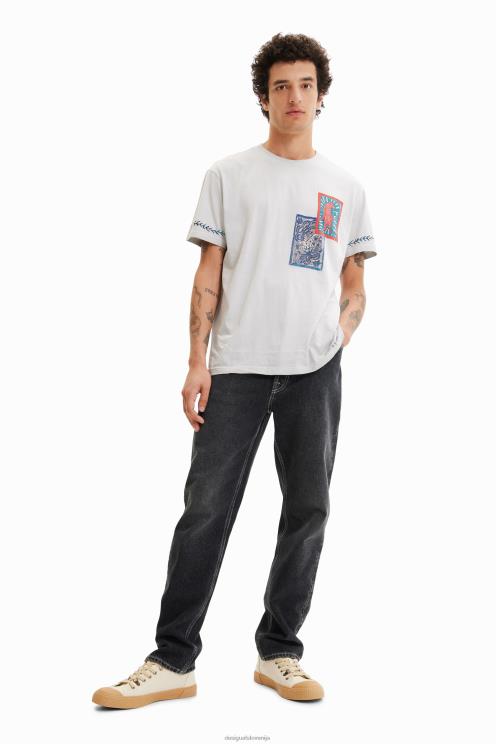 oblačila NFXLT1693 moški Desigual majica s potiskom in našitki