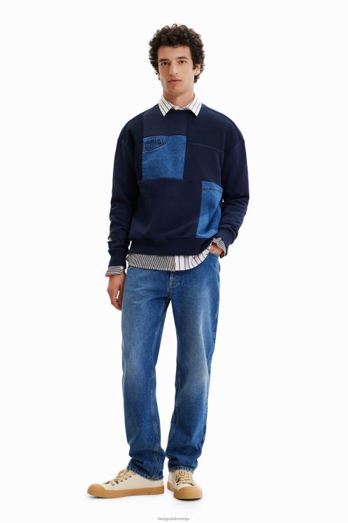 oblačila NFXLT1529 moški Desigual denim patchwork jopica