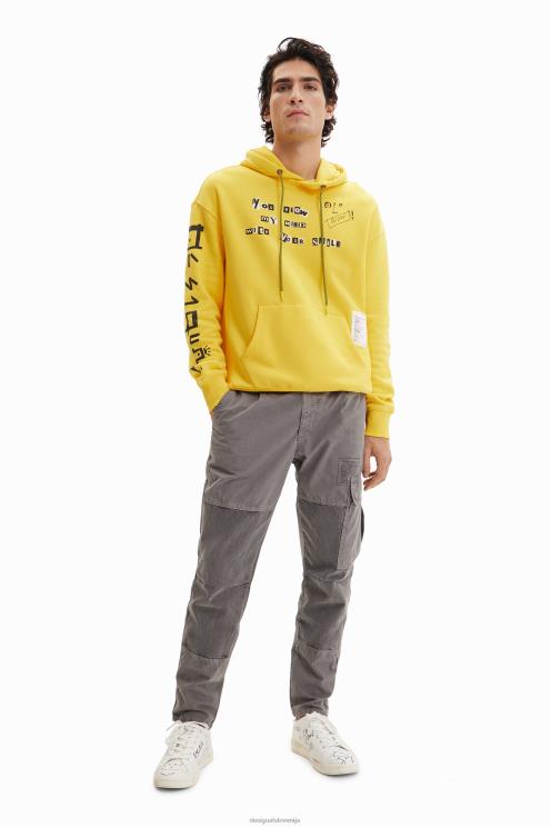 oblačila NFXLT1530 moški Desigual sporočilo pulover s kapuco