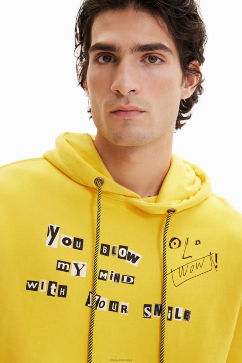 oblačila NFXLT1530 moški Desigual sporočilo pulover s kapuco