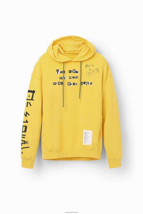 oblačila NFXLT1530 moški Desigual sporočilo pulover s kapuco