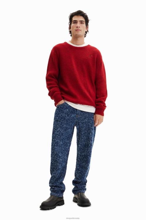 oblačila NFXLT1532 moški Desigual vezen rebrast pulover